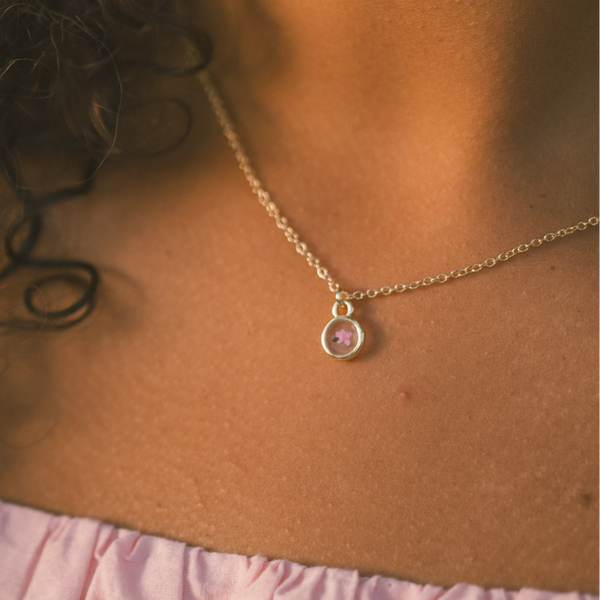 Birth Flower Necklace - Pressed Floral Wedding Bouquet Preservation