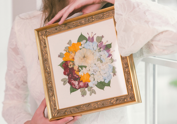 Rainbow Baby Frame - Pressed Floral Wedding Bouquet Preservation