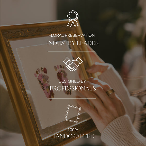 Custom Footprint Frame - Pressed Floral Wedding Bouquet Preservation