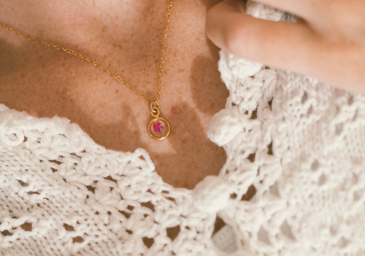 Birth Flower Mini Necklace