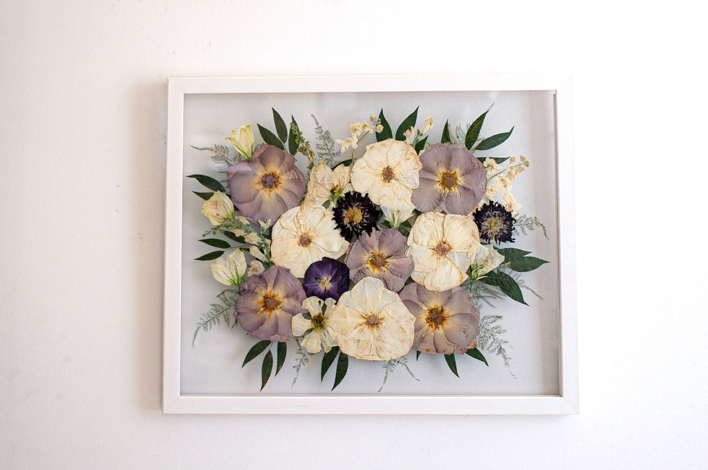 pressed and preserved wedding bouquet