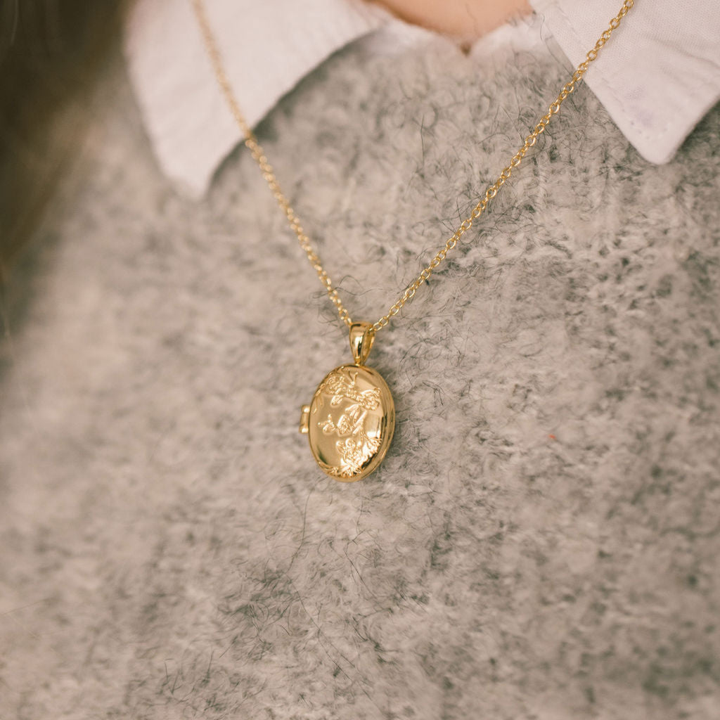 Pressed Floral Locket with Pressed Flowers