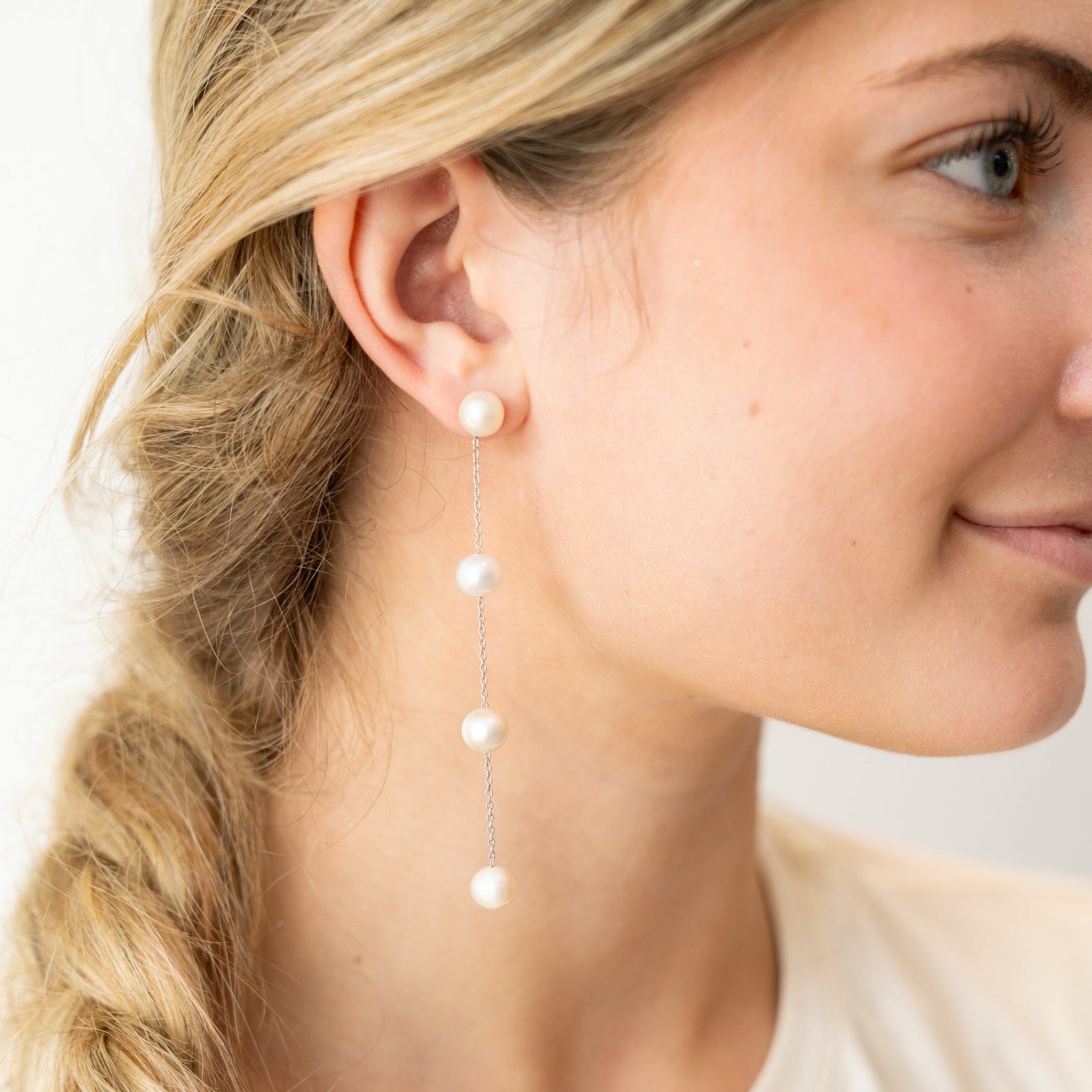Small White Pearl Stud Earrings – Jane Diaz NY
