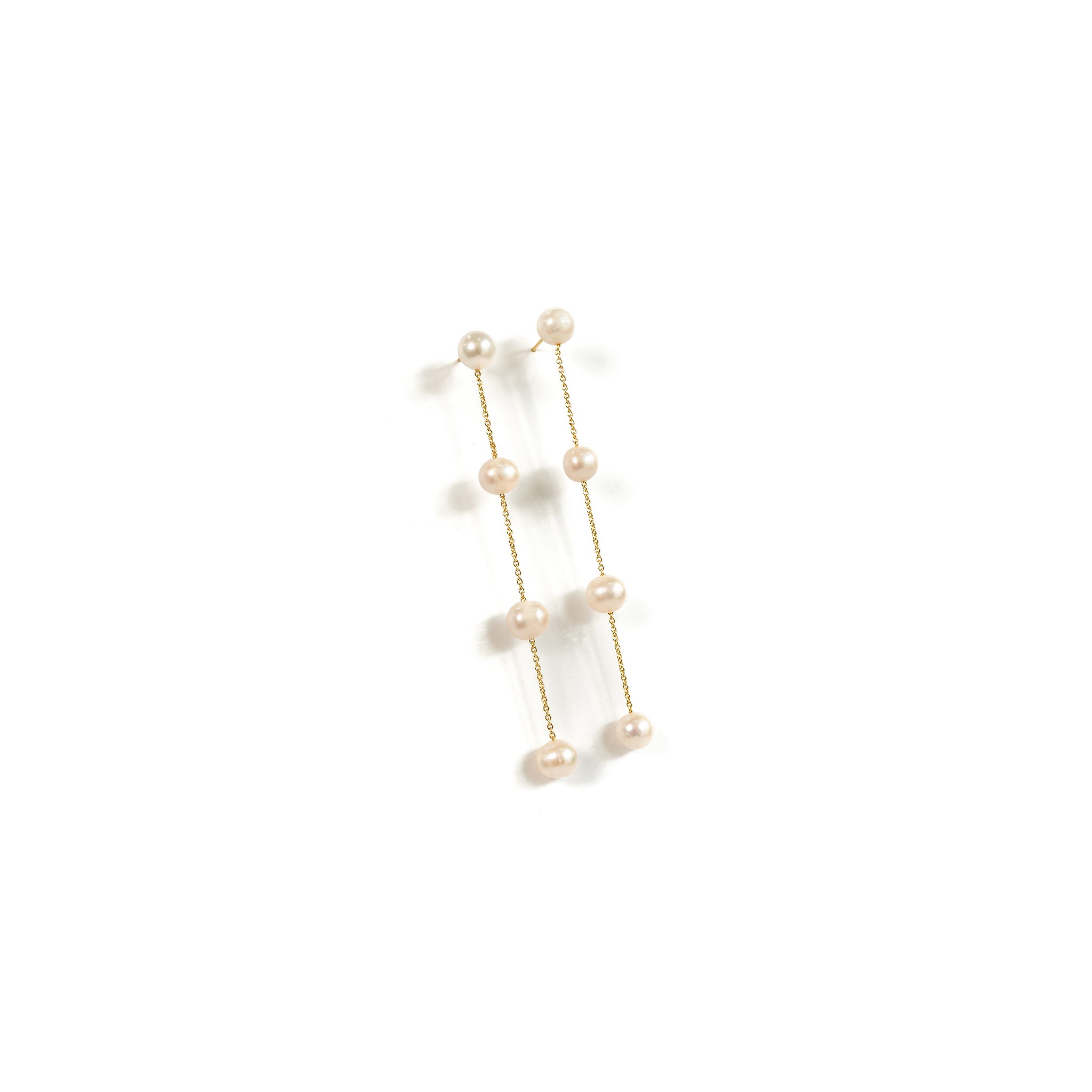 Beige Pearl Strand Earring