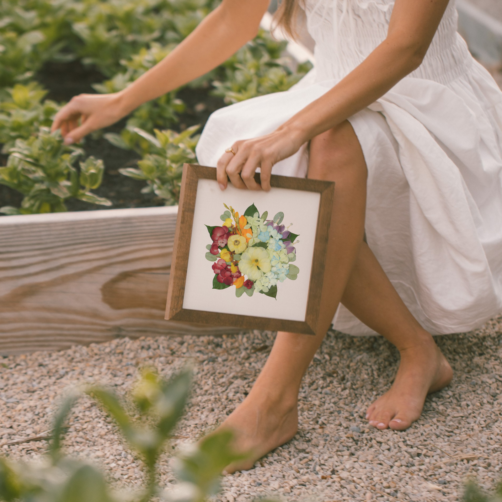 Rainbow Baby Frame - Pressed Floral Wedding Bouquet Preservation