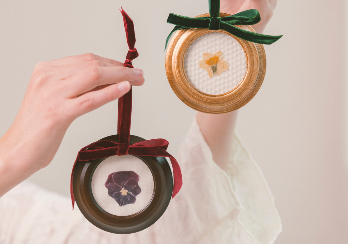 Birth Flower Ornament - Pressed Floral Wedding Bouquet Preservation