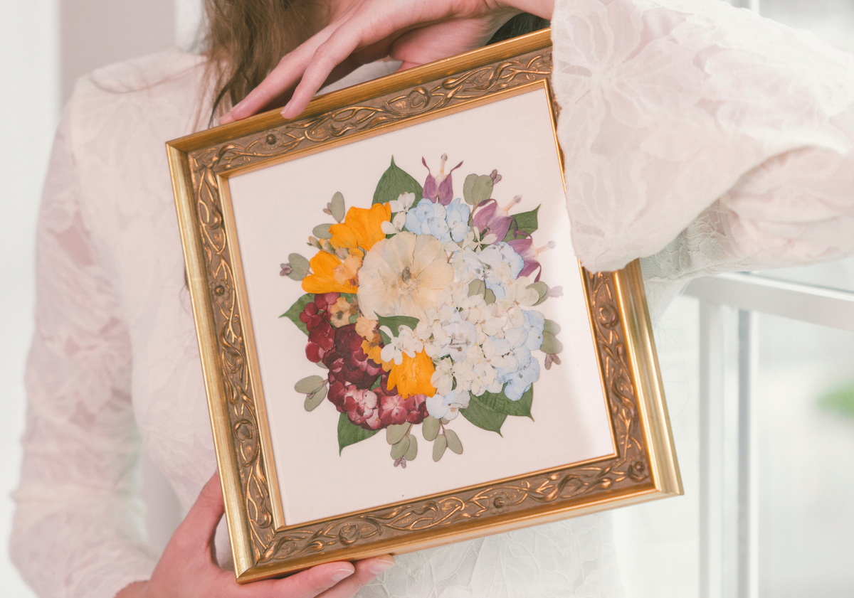 Rainbow Baby Frame - Pressed Floral Wedding Bouquet Preservation
