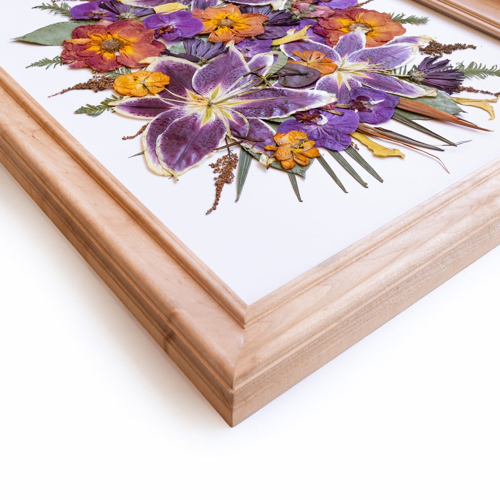 Wide frame moulding that is exclusive to Pressed Floral