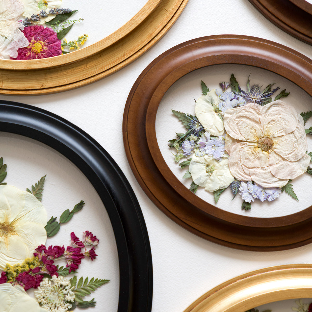 Oval Pressed Floral Frame