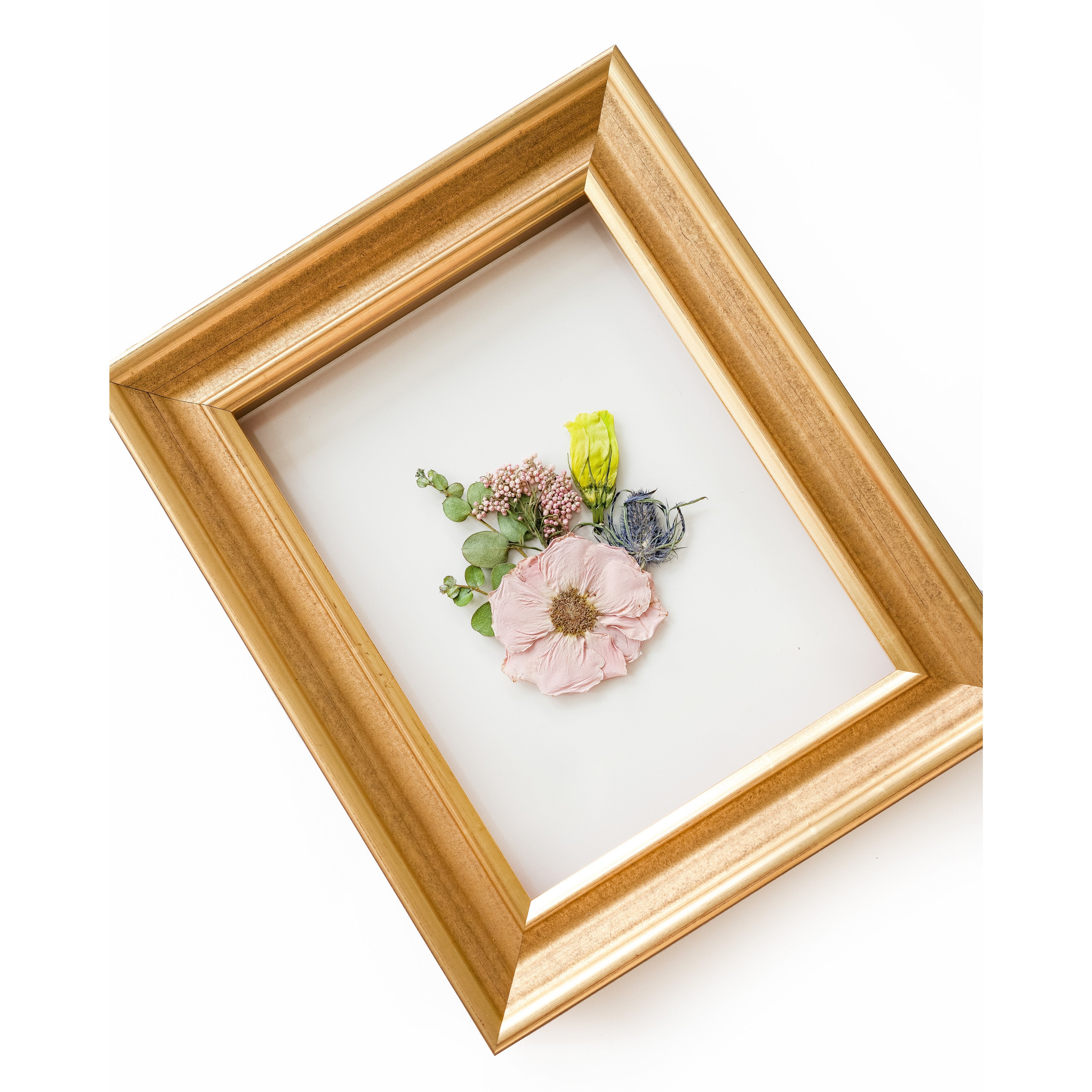 Pressed Flower Bouquet - Boutonniere Gold Frame – Midtown Bramble