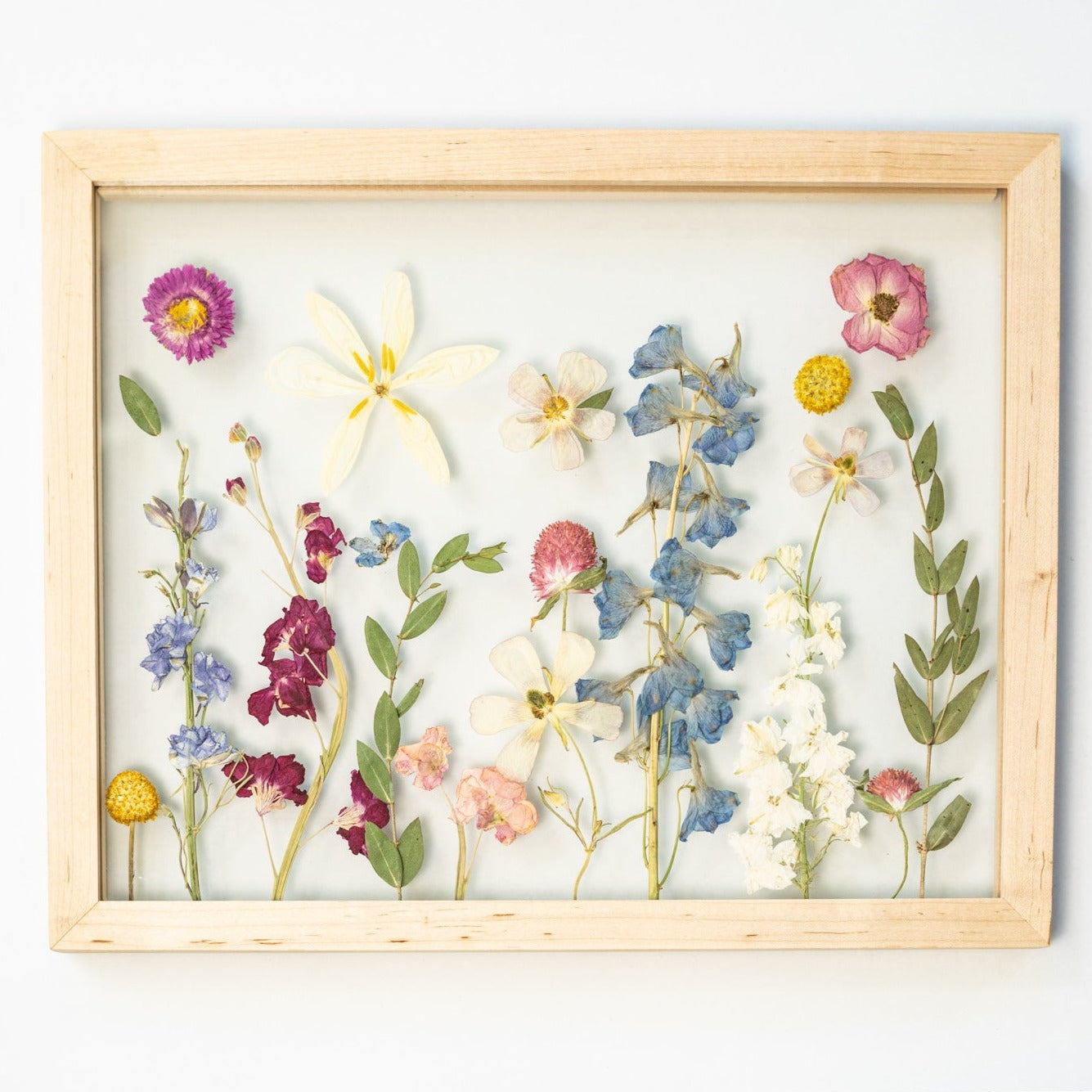 Framed pressed flower in resin hanging frame pressed flower decor