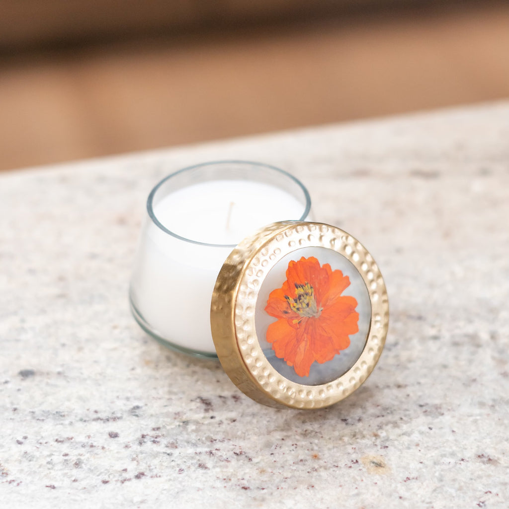 Small Pressed Floral Candle